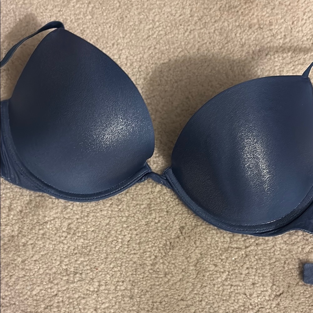 Victoria secret shine padded plunge Blue Women's Bra 34b